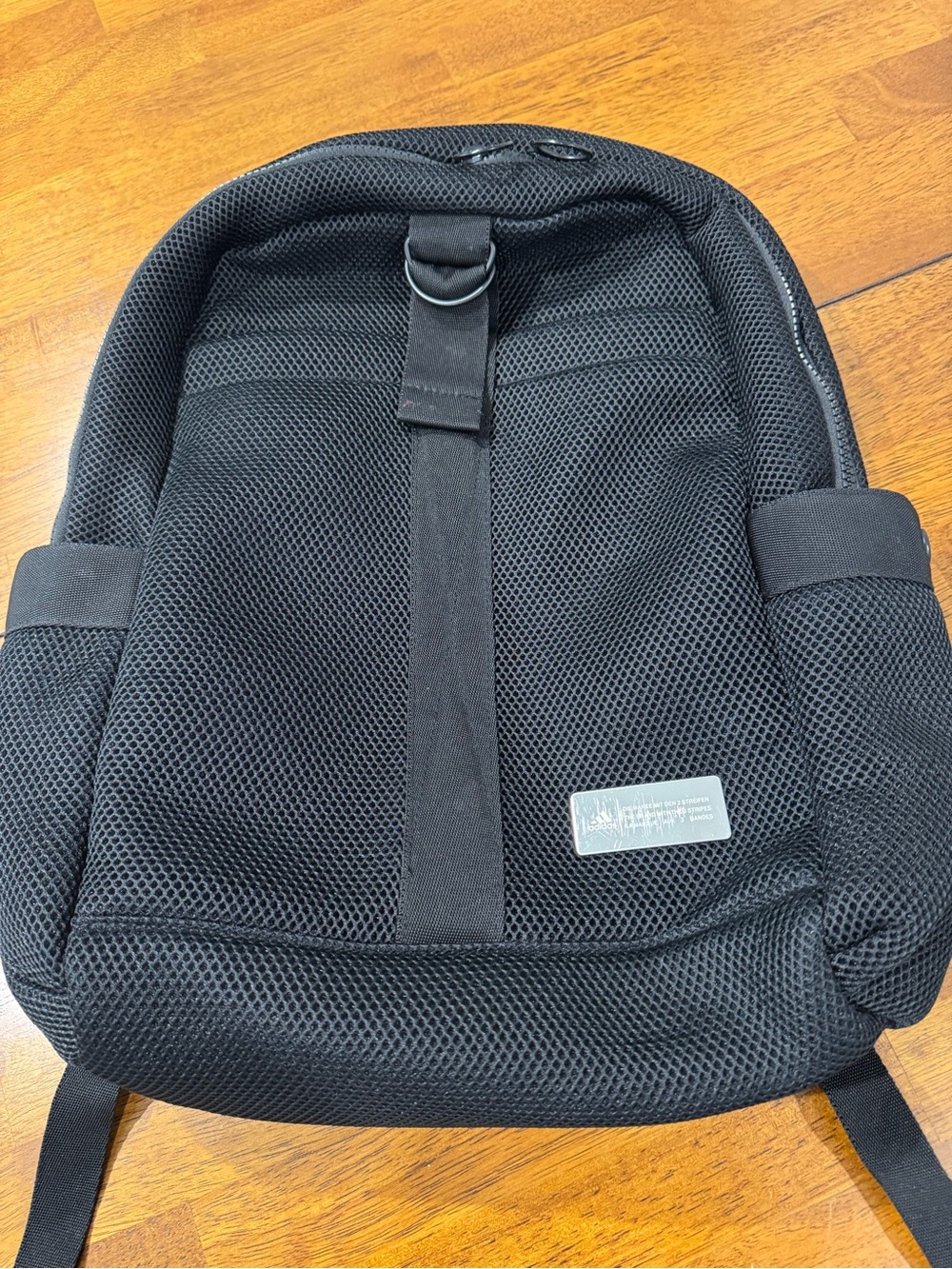 Addidas Black Mesh Backpack with Interior and Exterior Pockets